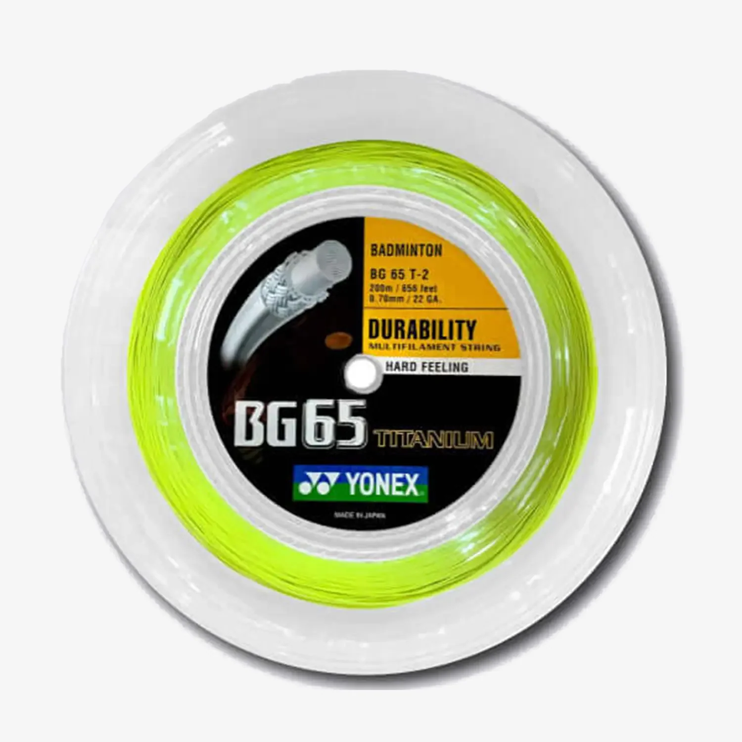 YONEX BG 65 Ti 200m Badminton String - White - Image 2